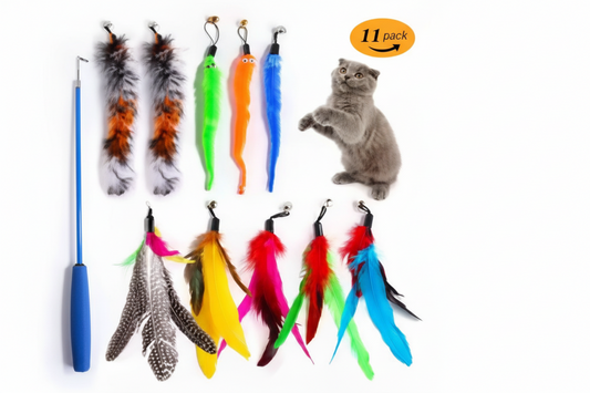 11 pcs cat stick toy